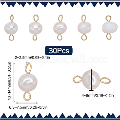 30Pcs Natural Cultured Freshwater Pearl Connector Charms&nbsp;FIND-SC0005-40