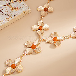 Iron Resin Flower Pendant Y Necklaces for Women&nbsp;WG2F8AB-01