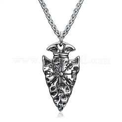 Vintage 304 Stainless Steel Viking Arrowhead Pendant Necklaces for Men&nbsp;WG2716D-01