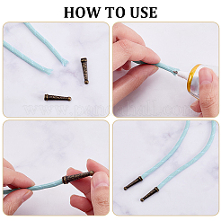 18Pcs 9 Colors Retro Zinc Alloy Cord Ends&nbsp;FIND-CL0002-32