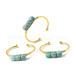 Natural Amazonite Beads Cuff Bangles for Women&nbsp;BJEW-Q035-01G-01