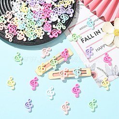 7袋70個入り 7色音符不透明樹脂カボション  ミックスカラー  21x14mm  10個/袋  1bag /カラー&nbsp;RESI-CJ0005-44