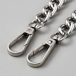 PUレザーバッグチェーンストラップ  合金回転式ナスカン付き  バッグ交換用アクセサリー用  ブラック  600x20x9mm&nbsp;LS-FIND-WH0172-03P-01