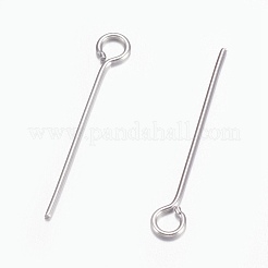 Tarnish Resistant 304 Stainless Steel Eye Pins&nbsp;STAS-O105-01P-0.6x20mm