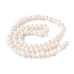 天然養殖淡水パールビーズ連売り  ポテト  グレード2a++  雪  4~5mm  穴：0.6mm  約84~87個/連  14.09''~14.96''（35.8~38センチメートル）&nbsp;PEAR-I007-07Q-04A-01
