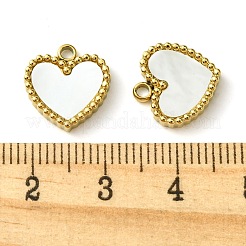 イオンプレーティング(IP) 304 ステンレススチール パヴェシェル ハートチャーム  14KGP本金メッキ  12.5x12x2.5mm  穴：1.6mm&nbsp;FIND-Z028-04G