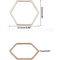 真鍮製フレームコネクター  六角  プラチナ·ゴールデン  22x22.5x1mm  160個/箱&nbsp;KK-OC0001-02