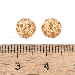 925スターリングシルバービーズ  中空  ラウンド  18KGP本金メッキ  6.5mm  穴：1.5mm&nbsp;STER-P060-10G
