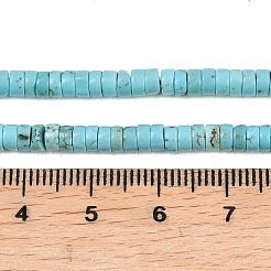 天然石ターコイズビーズ連売り  ディスク  ヒシビーズ  4x2mm  穴：1mm  約168個/連  14.96''（38センチメートル）&nbsp;G-M422-C01-01