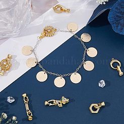 7Pcs 7 Styles Rack Plating Brass Micro Pave Clear Cubic Zirconia Fold Over Clasps&nbsp;KK-FH0004-70