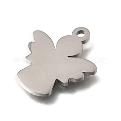 304ステンレスペンダント  天使と妖精のチャーム  艶出し  ステンレス鋼色  20x17x1.5mm  穴：1.8mm&nbsp;STAS-E532-06P