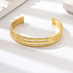 201 Stainless Steel Triple Layer Cuff Bangles&nbsp;SQ5868