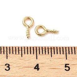 真鍮ヒートンキャップ  スクリューアイペグベイル  14KGP本金メッキ  8x4x1mm  穴：2mm  ピン：1.2mm&nbsp;KK-Z030-04G-01