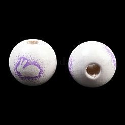 Printed Wood European Beads&nbsp;WOOD-G029-03A