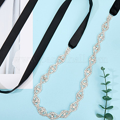 Metal Full Crystal Rhinestone Horse Eye Bridal Waist Belts for Wedding Dress&nbsp;AJEW-WH20080-65F-S