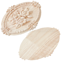 Wood Cabochons Carved Onlay Applique Craft&nbsp;AJEW-WH20054-252