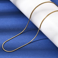 0.9mm ユニセックス 304ステンレススチール ラウンドスネークチェーンネックレス  調節可能なスライダーネックレス  ゴールドカラー  19.88インチ（50.5cm）&nbsp;NJEW-P356-04G