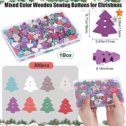 300Pcs 2-Hole Spray Painted Wooden Buttons&nbsp;BUTT-SP0001-02