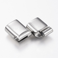 変色しにくい304ステンレススチール製のマグネット留め具と接着端  長方形  ステンレス鋼色  29x14x8mm  穴：6x12mm&nbsp;X-STAS-G157-14P-14x8mm
