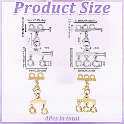 4Pcs 4 Styles Stainless Steel Chain Extender&nbsp;FIND-GO0005-16