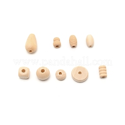 Natural Unfinished Wood Beads Set&nbsp;WOOD-WH0015-85