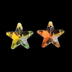 ガラスチャーム  スター  ABカラー  多面カット  クリアAB  19x20x8.5mm  穴：1.5mm&nbsp;GLAA-I057-02A