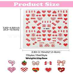7 Sheets 7 Styles Valentine's Day Theme Paper Nail Art Sticker&nbsp;DIY-CJ0002-86