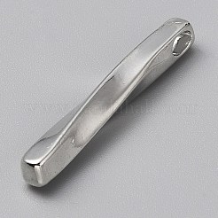 ヒップホップスタイルの合金ペンダント  プラチナ  ツイスト  42.5x5x5mm  穴：3x5mm&nbsp;LS-FIND-WH0126-602G