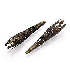 鉄細工ビーズキャップ  コーン  アンティークブロンズ  41.5x7.5mm  穴：1.2mm  インナーサイズ：7.5mm  27個/袋&nbsp;IFIN-TAC0002-13AB
