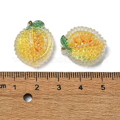 フルーツ透明エポキシ樹脂デコデンカボション  スパンコール付き  レモン  21.5x18.5x8.5mm&nbsp;CRES-I030-23C