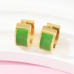 304ステンレススチールエナメルフープピアス  ゴールドカラー  ミックスカラー  13~16x13~13.5x3~7mm  3のペア/セット&nbsp;EJEW-K268-20G-02
