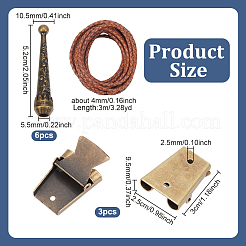 Cowhide Leather Braided Rope&nbsp;DIY-NB0013-34AB