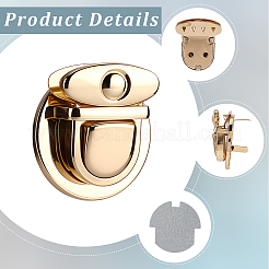 6Pcs Flat Round Alloy Bag Tuck Lock Clasps&nbsp;FIND-CP0003-23G