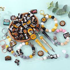 12Pcs 4 Styles Cattle Silicone Focal Beads&nbsp;SIL-SZ0002-79