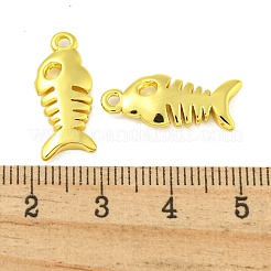304ステンレスペンダント  フィッシュボーンチャーム  18KGP本金メッキ  20x8x3mm  穴：1.5mm&nbsp;STAS-Z085-09G