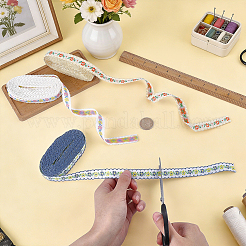 15 Yards 3 Colors Vintage Jacquard Polyester Ribbon&nbsp;SRIB-FG0001-39