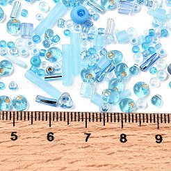 ミユキシードビーズミックス  日本製シードビーズ  混合形状  空色  1~9x1.5~2mm  穴：0.5~1mm&nbsp;Y-SEED-Z005-01K