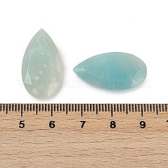天然フラワーアマゾナイトファセットペンダント  ティアドロップチャーム  25x13x4mm  穴：1mm&nbsp;G-D082-01H-01