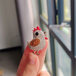 Chick Alloy Rhinestone Brooches&nbsp;PW-WG23392-01