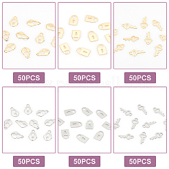 300Pcs 6 Style 201 Stainless Steel Charms&nbsp;STAS-DC0005-24