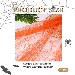 ポリエステルの蜘蛛の巣レース生地  ハロウィン用品  ダークオレンジ  2650x1835x0.1mm&nbsp;DIY-WH20049-44D