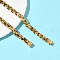 6mm 304 ステンレススチール ウィートチェーンネックレス 女性用  イオンプレーティング（ip）  18KGP本金メッキ  24.02インチ（61cm）&nbsp;NJEW-G193-03G