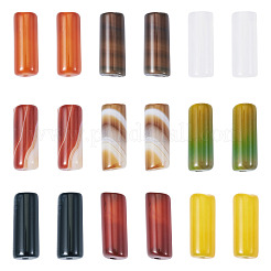 天然瑪瑙ビーズセット 36色 9個  染め＆加熱  コラム  ミックスカラー  15.5~16x6~6.5mm  穴：1mm  4個/カラー&nbsp;G-TA0002-75