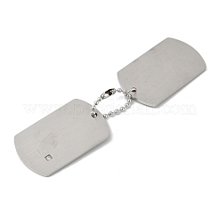 304ステンレススチールラインストーンペンダント  長方形  ステンレス鋼色  63.5x28x6mm  穴：4.5mm&nbsp;STAS-U040-14P