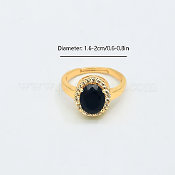 Brass Micro Pave Cubic Zirconia Cuff Open Rings for Women&nbsp;YE6141-3