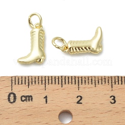 真鍮製マイクロパヴェキュービックジルコニアペンダント  18KGP本金メッキ  丸カン付き  靴  12.5x8.5x3mm  穴：3.2mm&nbsp;LS-KK-D384-05G-01