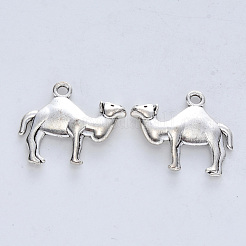 合金のチベット風チャーム  カドミウムフリー＆鉛フリー  ラクダの形  アンティークシルバー  19x22.5x3mm  穴：1.8mm&nbsp;X-TIBE-R316-112AS-RS