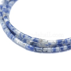 天然ブルースポットジャスパービーズ連売り  コラム  4~5x2~2.5mm  穴：0.6~0.8mm  約88個/連  15インチ&nbsp;G-F631-B11