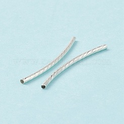 真鍮製チューブビーズ  カーブ  銀  35x2mm  穴：1mm&nbsp;EC295-S