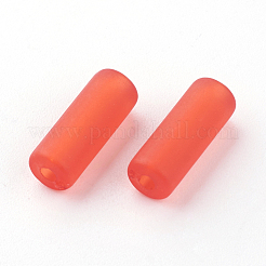 透明なアクリルビーズ  艶消し  コラム  ミックスカラー  13x5mm  穴：1.5mm&nbsp;X-FACR-S055-M